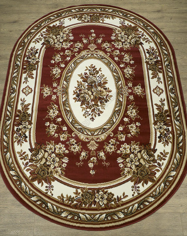 Ковер российский 15461-10366 Лайла де Люкс (Полипропилен, красный, кремовый)