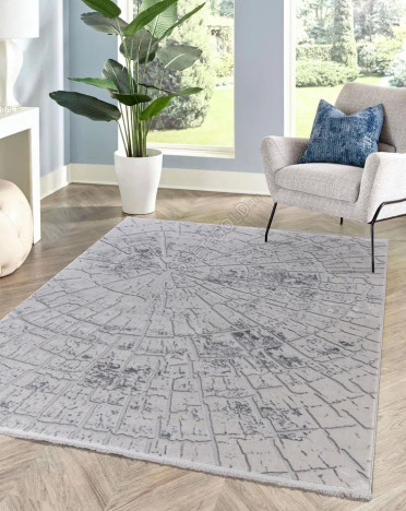 Ковер турецкий B0751A Leonidas (PP Heatset Высокоплотный, серый)