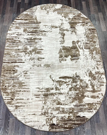 Ковер турецкий D069A Bojnord (PP Heatset Высокоплотный, бежевый) овальный