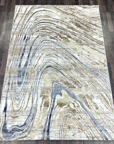 Ковер турецкий D065A Semnan (Полиэстер хит-сет, бежевый, голубой)