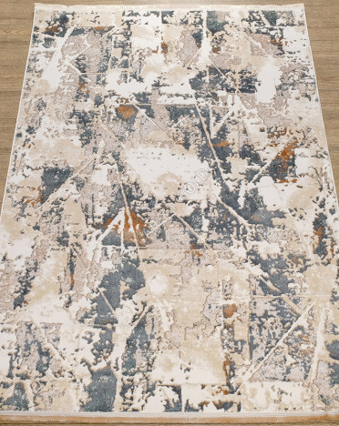 Ковер турецкий 4416A Ascona (Полиэстер хит-сет, бежевый, серый)