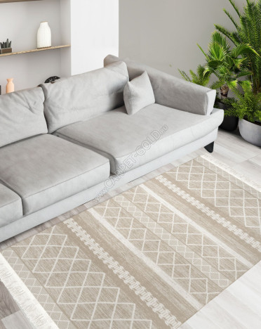 Ковер турецкий F1 LIRA (Акрил - Полиэстер, бежевый, кремовый)