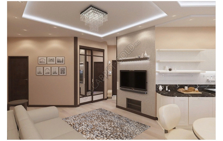 Ковер российский D765 BEIGE BLUE - коллекция SERENITY