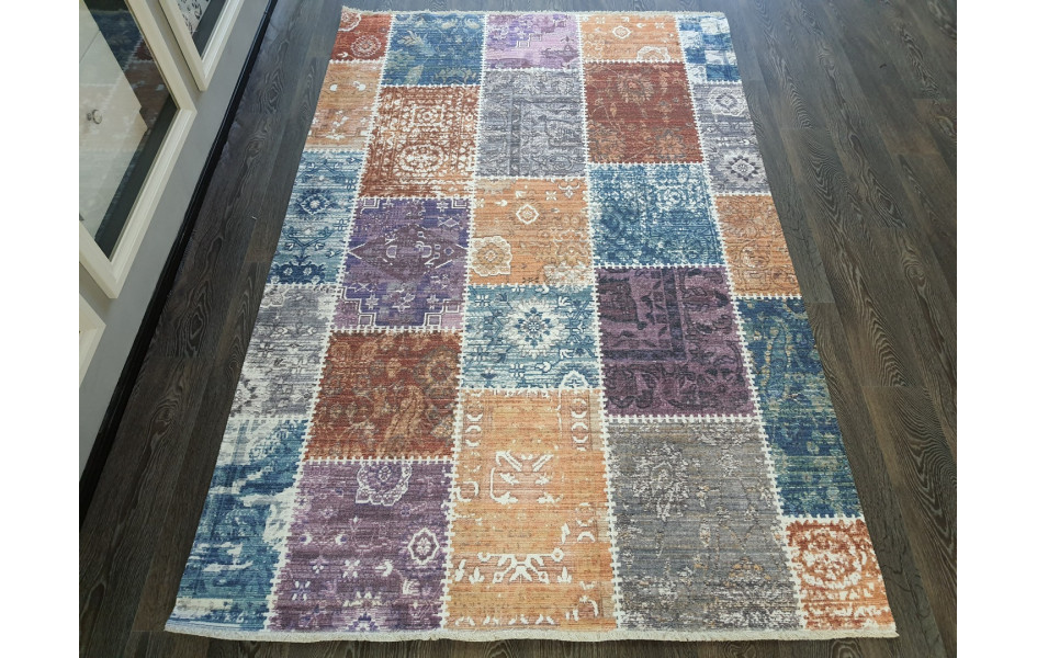 Безворсовый ковер лофт дизайн BANCO P1012 MULTI-MULTI