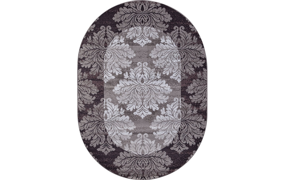Ковер D213 - GRAY-PURPLE - Овал - коллекция SILVER
