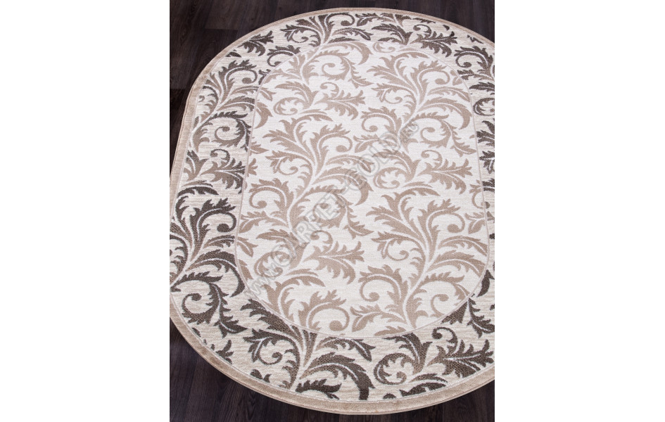 Российский ковер Valencia Delux D327 - CREAM-BROWN Овал